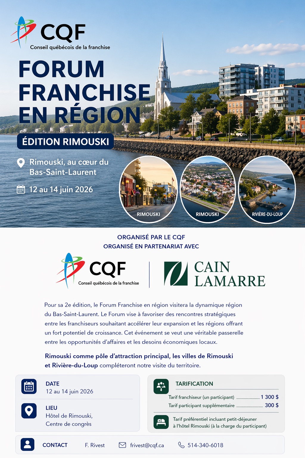 Informations visuelles du forum franchise en région